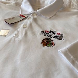 NWT Chicago Blackhawks NHL 2010 Stanley Cup Polo L